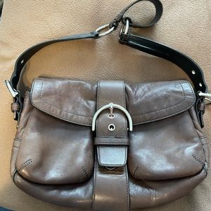 Coach Leather Soho Dark Brown Hobo Shoulder Bag